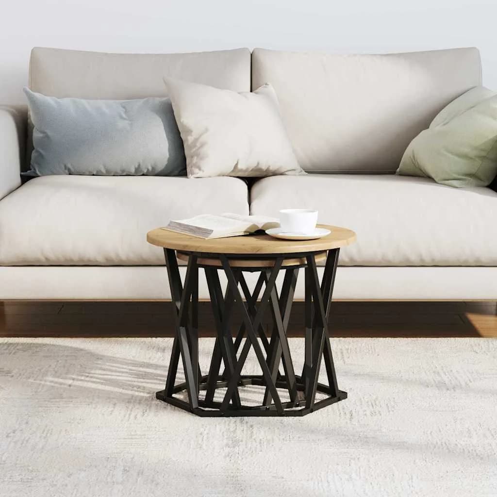 Stranska miza 2 kos Umetni hrast 50 x 50 x 40 cm - slika 4