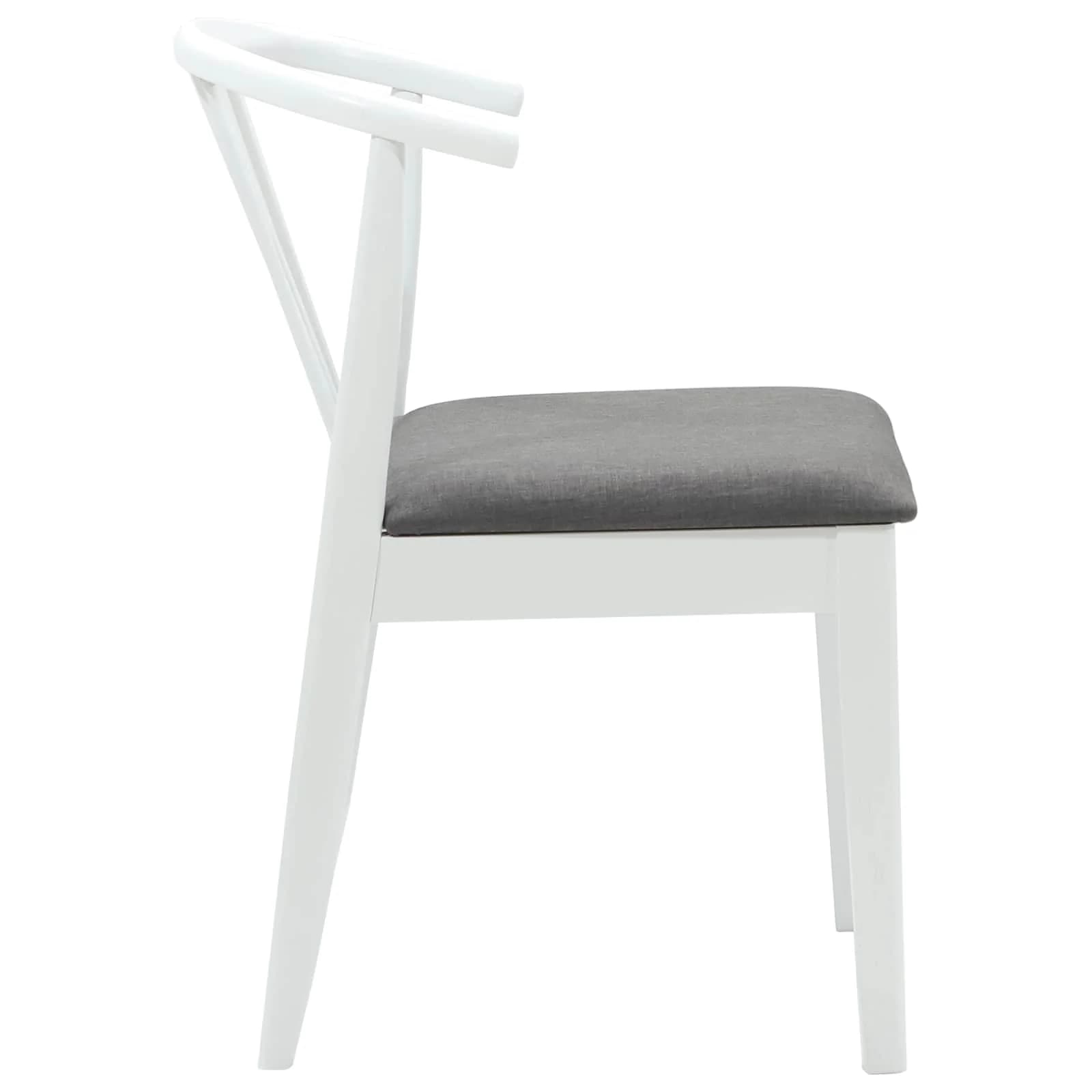 Jedilni stol 2 kos Trda guma Bela in siva 51 x 61 x 80,5 cm - slika 6