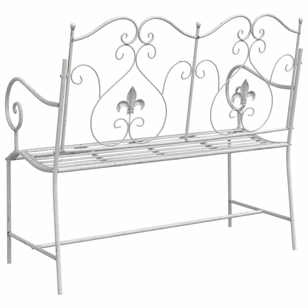 Vrtna klop Antik bela 104 x 54 x 93 cm Jeklo - slika 6