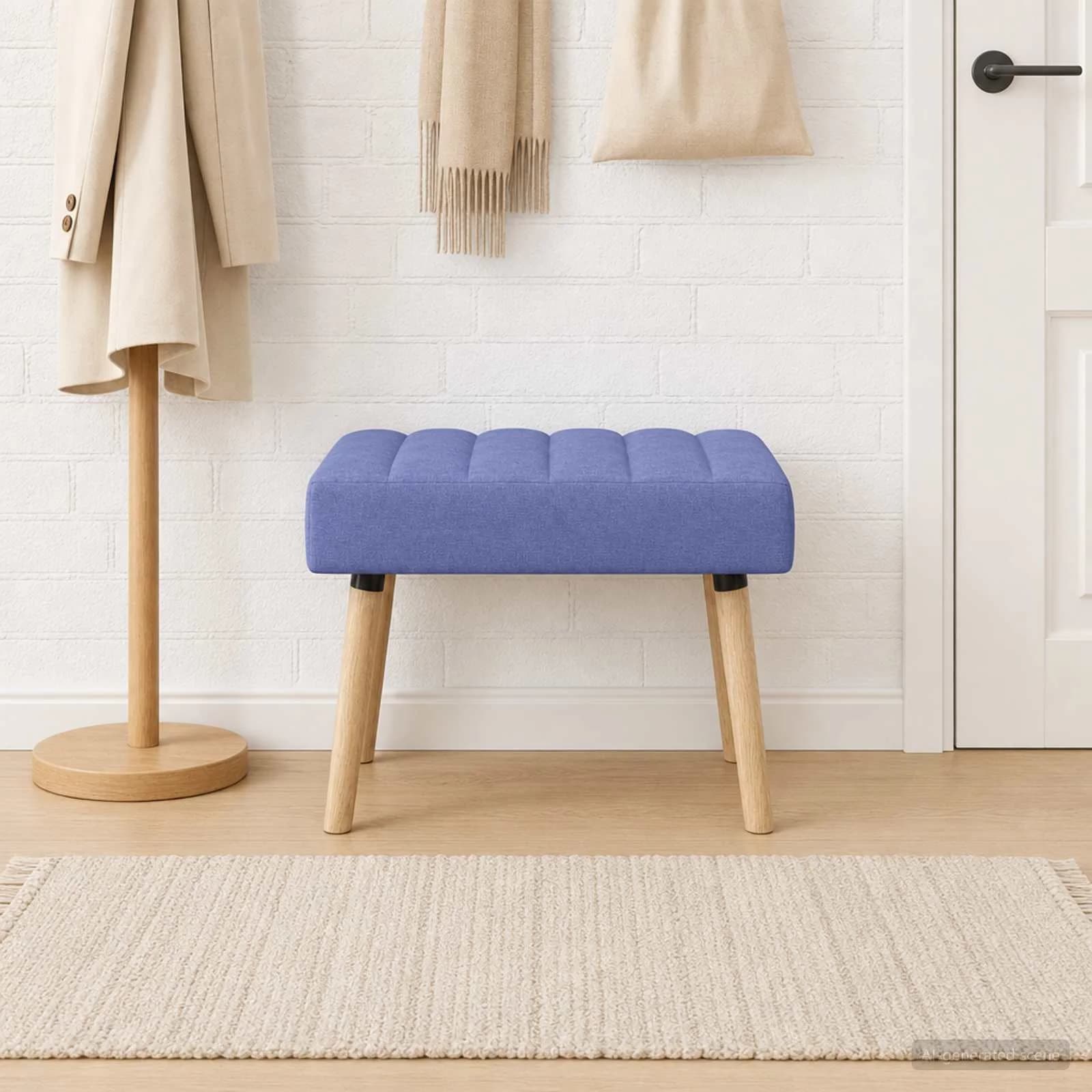 Bench z kanalnim oblazinjenjem Jeans modra 60 x 40 x 45 cm - slika 3