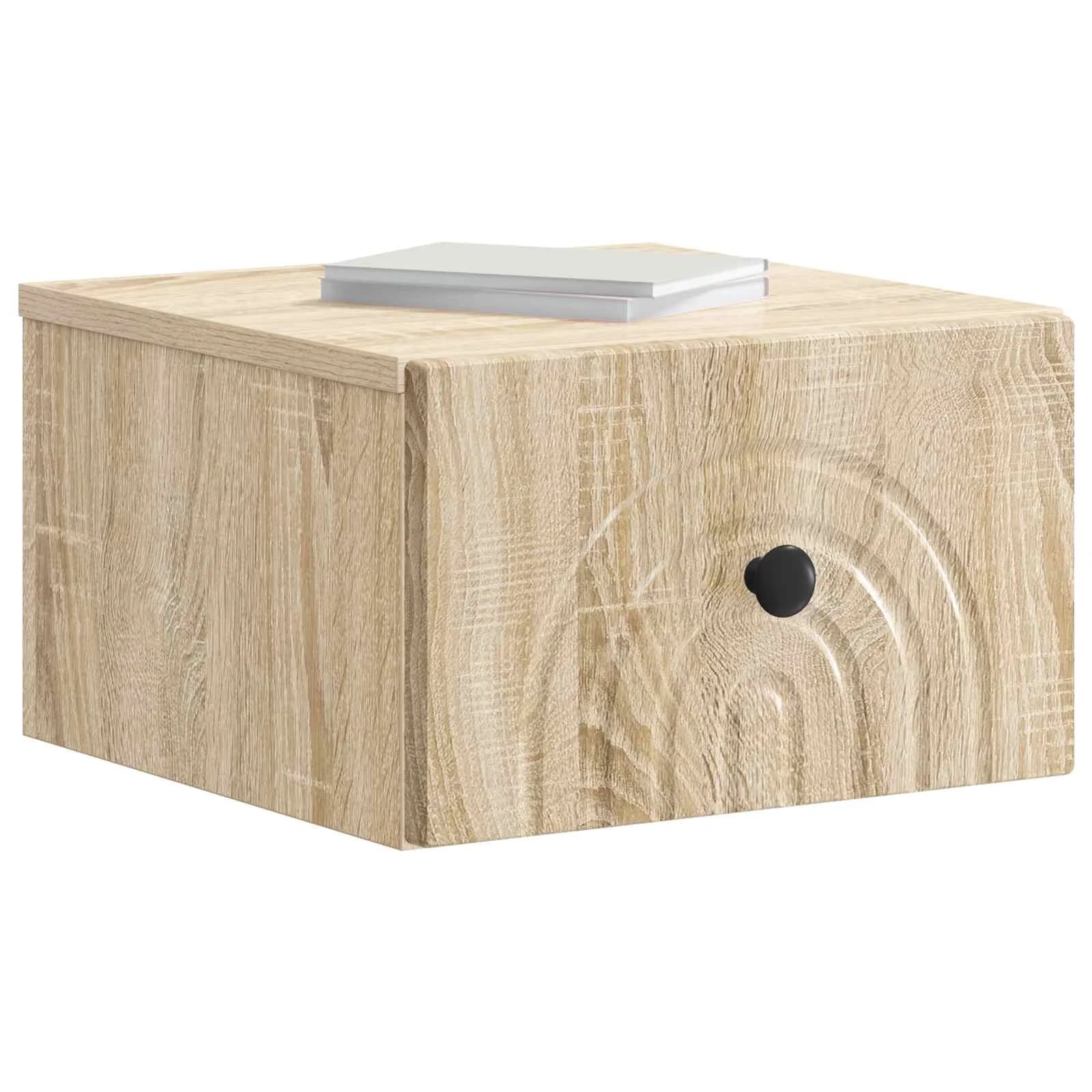 Stenski nočni omarici 2 kos Sonoma hrast 33 x 34,5 x 20 cm - slika 3