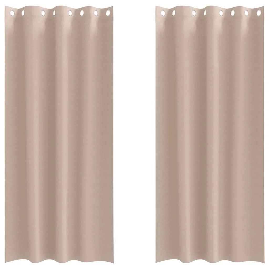 Zavese za zatemnitev z obroči 2 kos Taupe 260 x 140 cm - slika 2