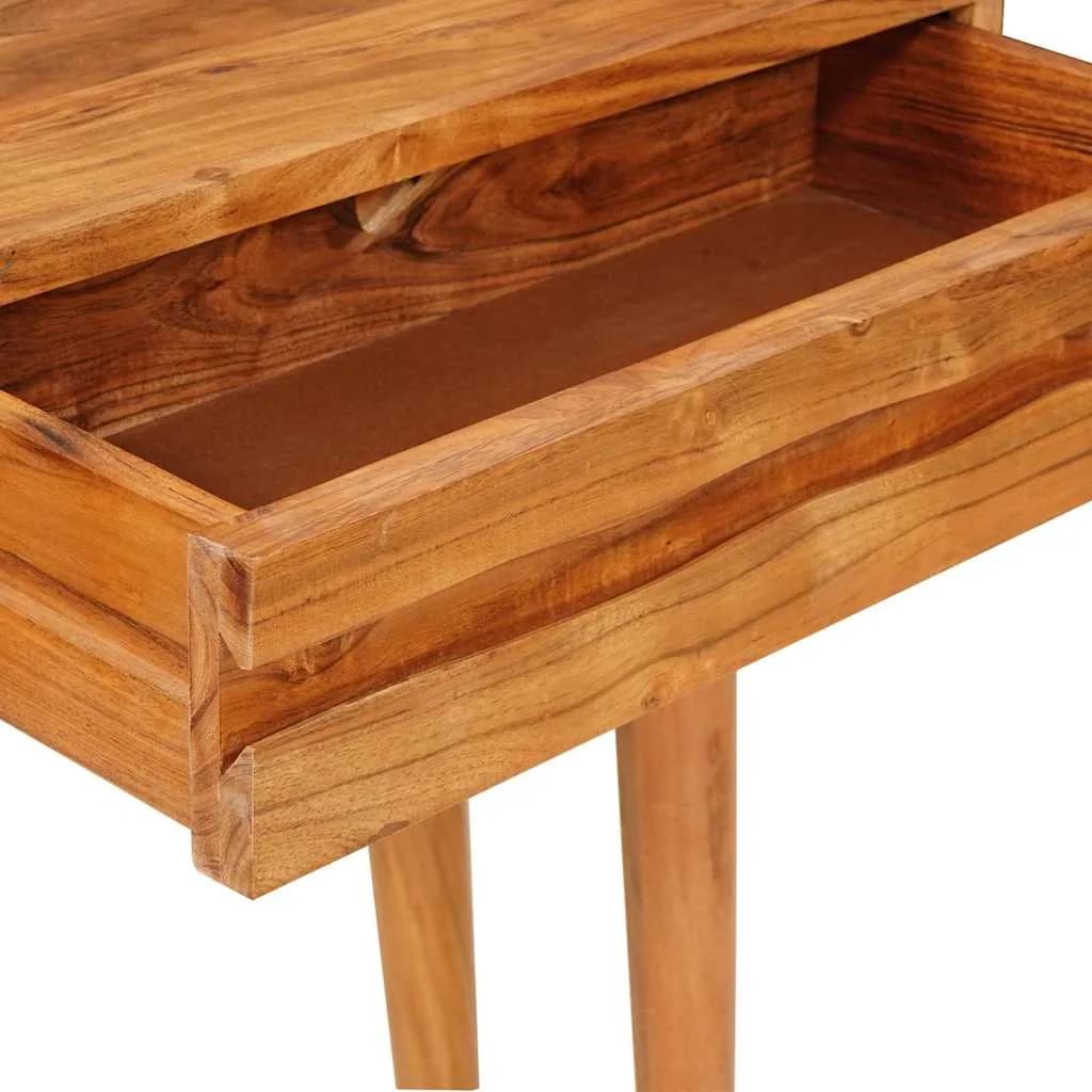 Konzolna miza Rjava 110 x 30 x 80 cm Masiven les akacije - slika 9