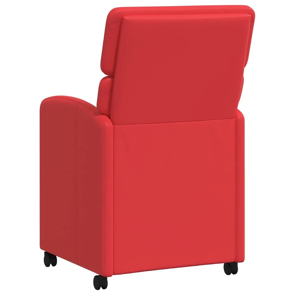 Jedilni stoli s kolesi 2 kos Umetna koža Rdeča 58 x 65 x 98 cm - slika 6