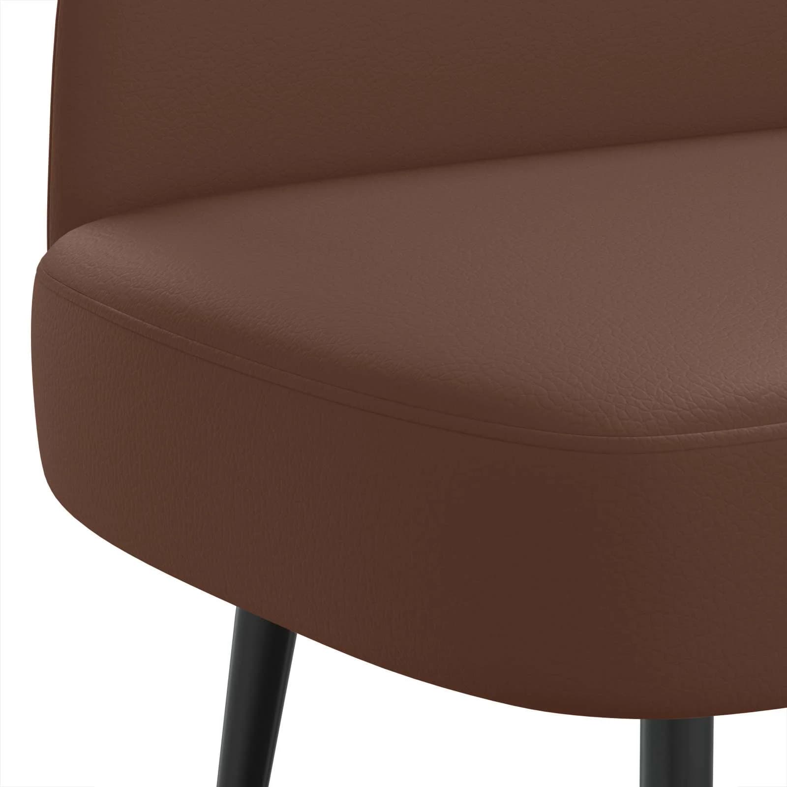 Oblazinjena klop z naslonom Rjava 110 x 60 x 76 cm Umetno usnje - slika 5