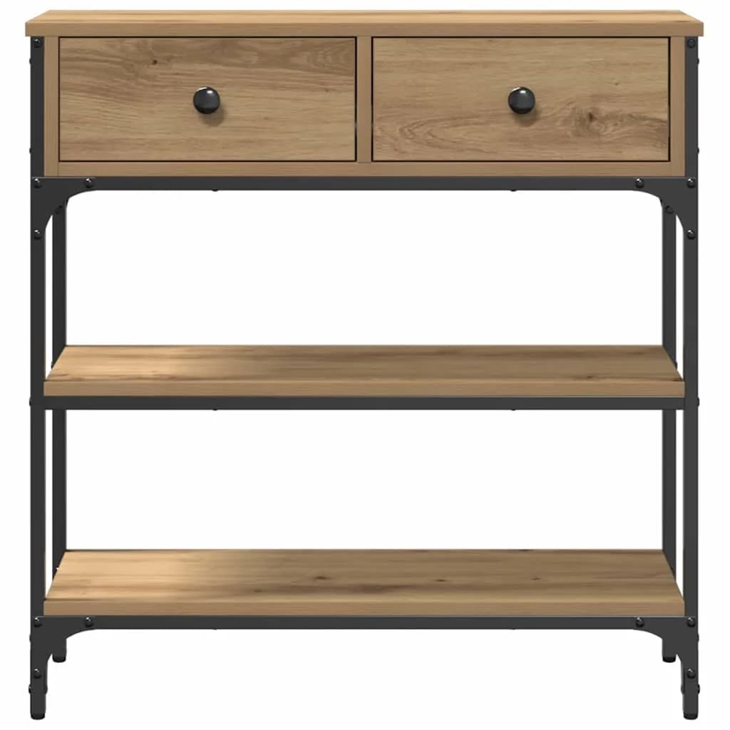 Konzolna miza Umetni hrast 72,5 x 25 x 75 cm Konstruiran les - slika 6