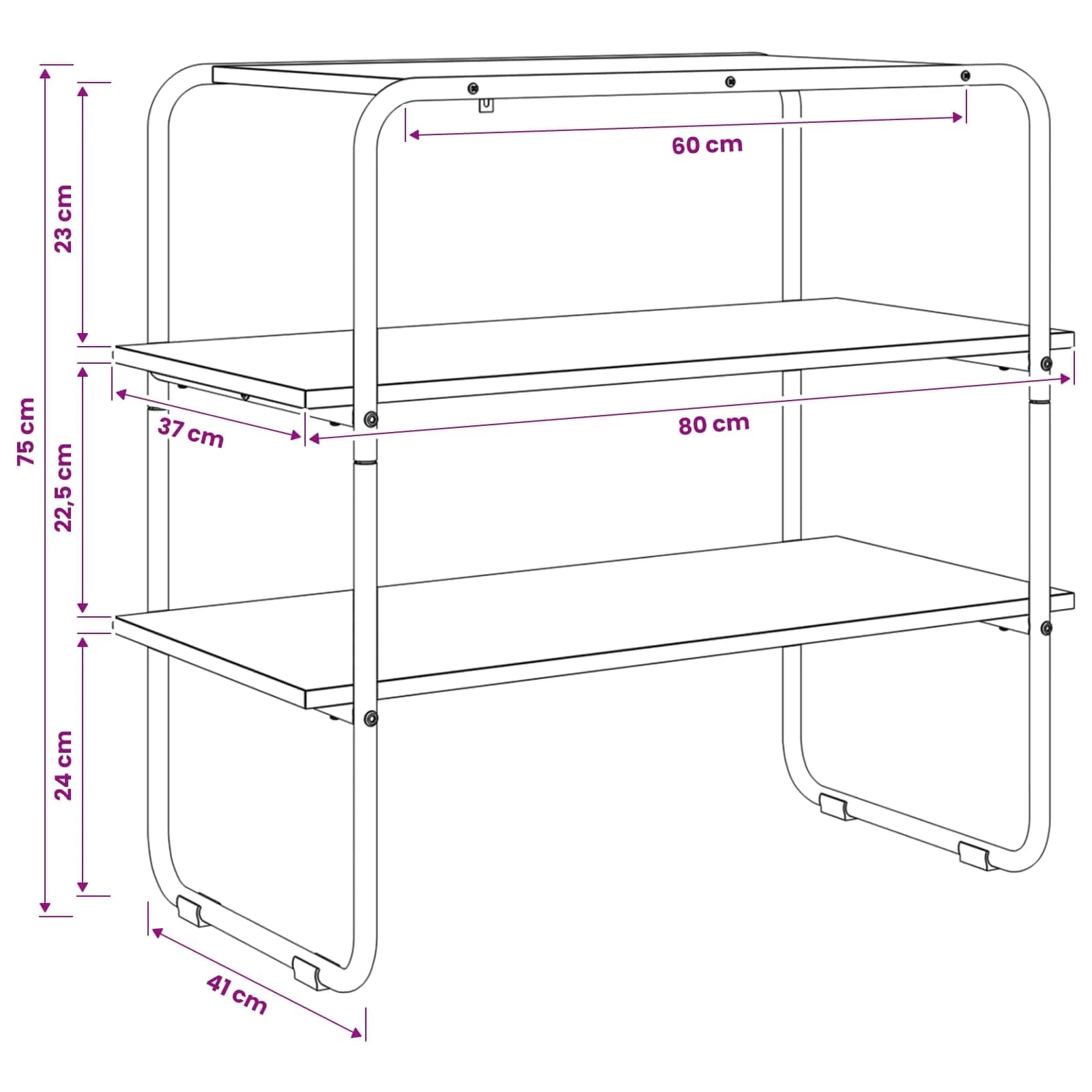 Konzolna miza Sonoma hrast 80 x 41 x 75 cm Inženirski les - slika 8