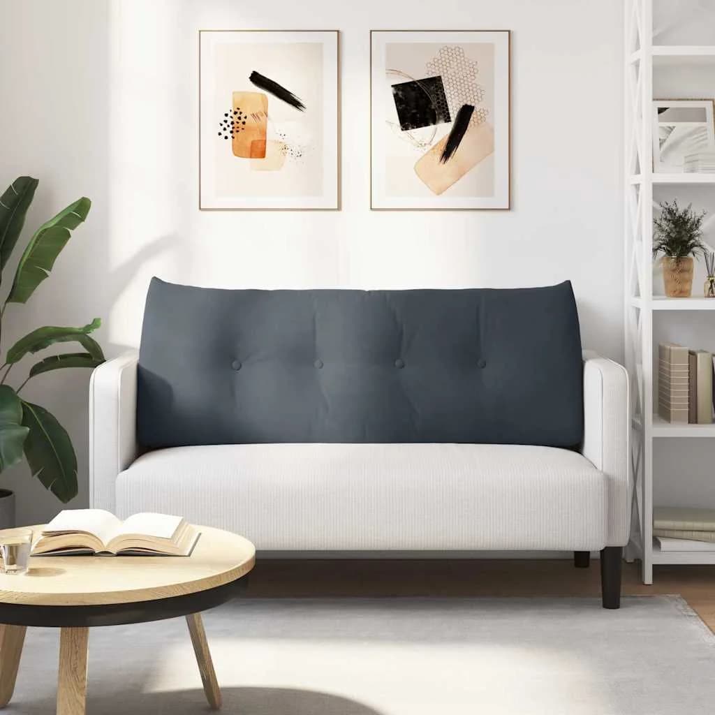 Poglavni vzglavnik Temno siva 120 x 24 x 50 cm Žamet - slika 4