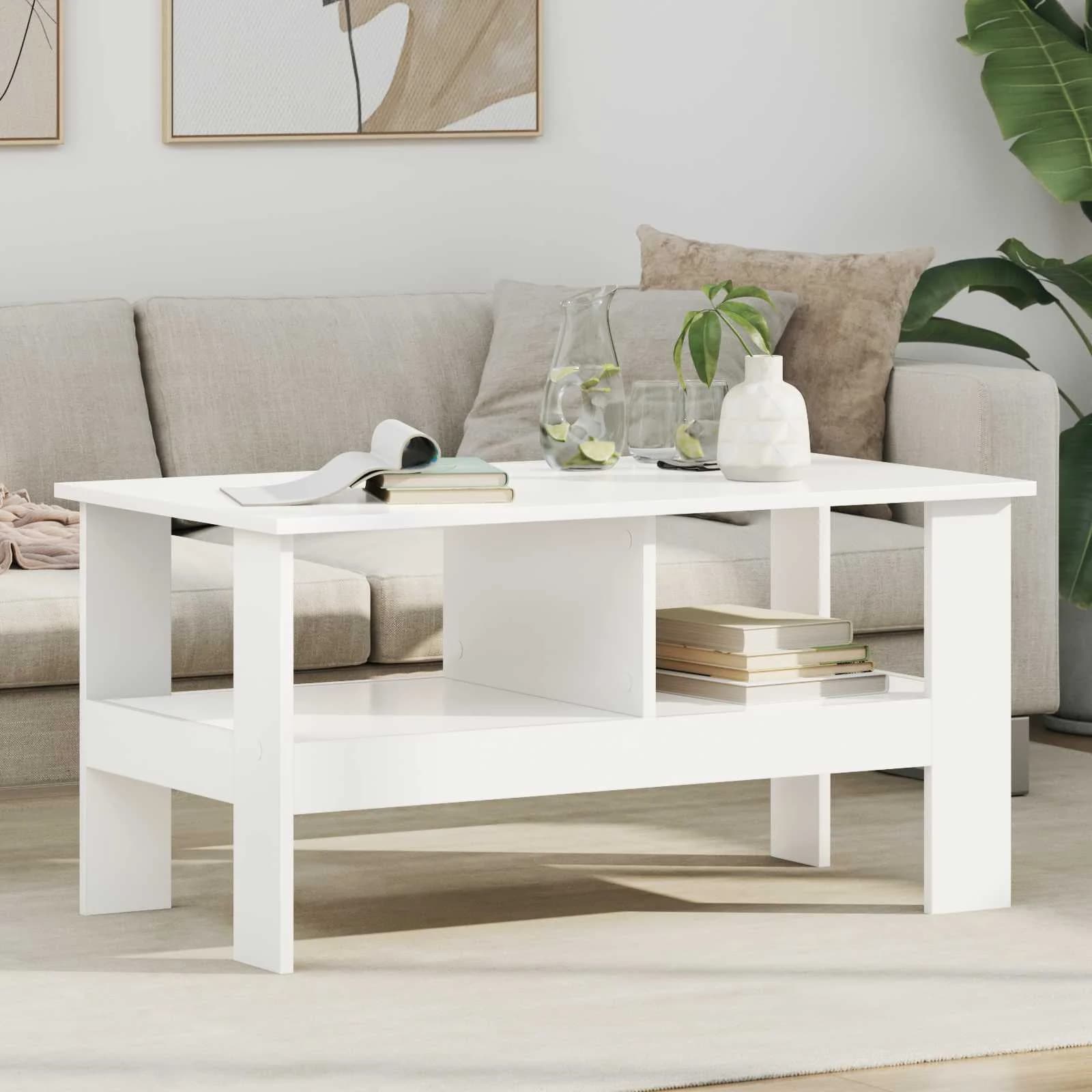 Klubska miza Bela 90 x 50 x 45 cm Inženirski les