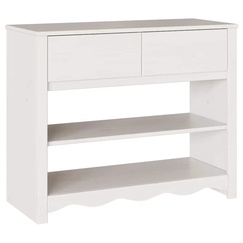 Konzolna miza Drammen Bela 89,5 x 37 x 73 cm Masivno borovo les - slika 2