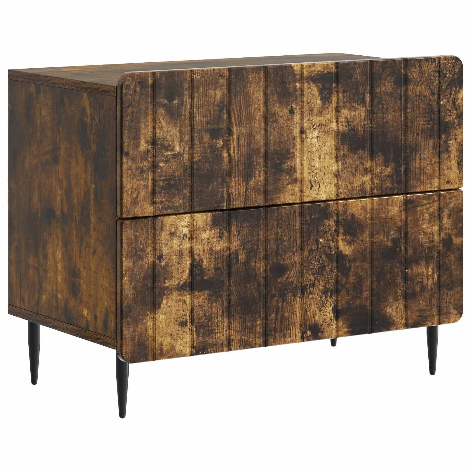 Nočna omarica Dimljen hrast 62 x 34,5 x 49,5 cm Inženirski les - slika 2