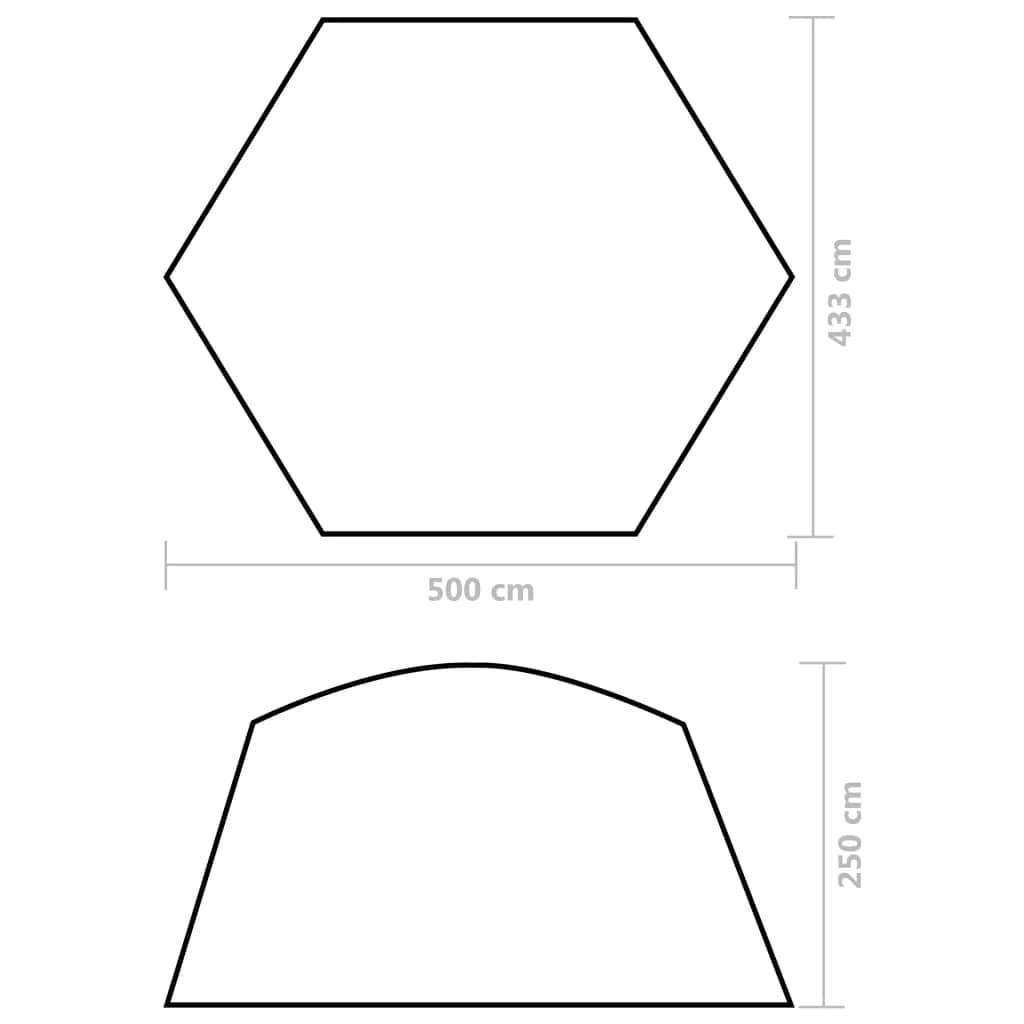 Šotor za bazen iz blaga 500x433x250 cm zelen - slika 8
