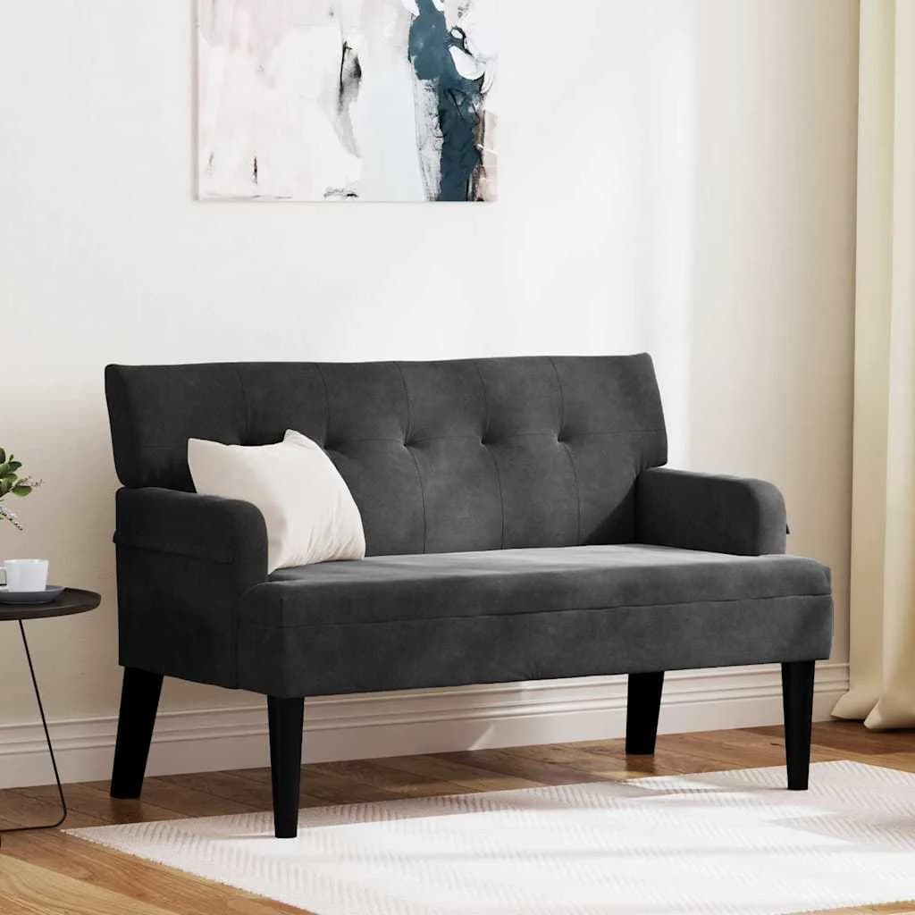Chesterfield klop Črna 112 x 65,5 x 75 cm Žamet