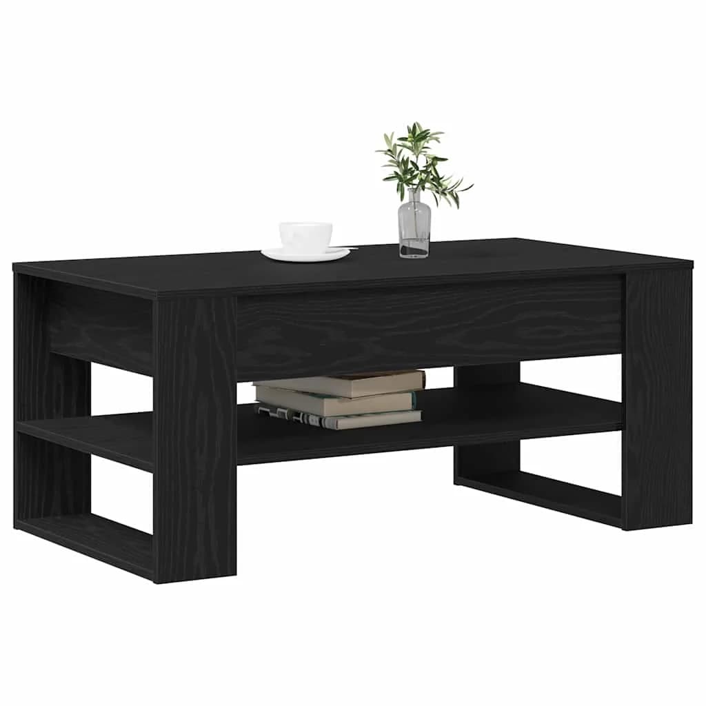 Klubska miza Črna Orehovina 102 x 55 x 45 cm Inženirski les - slika 3