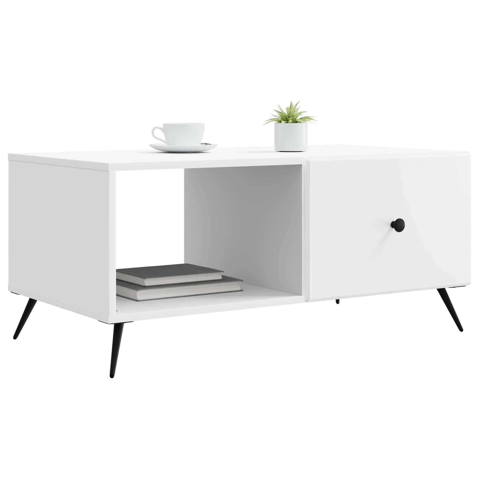 Klubska miza Bela 90 x 50 x 40 cm Inženirski les - slika 3