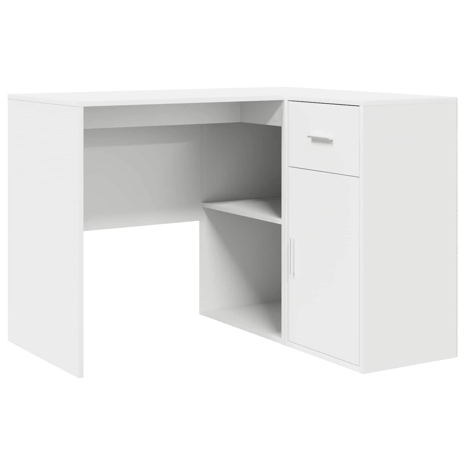 Kotniška miza s predalom Bela 102 x 88 x 75 cm - slika 2