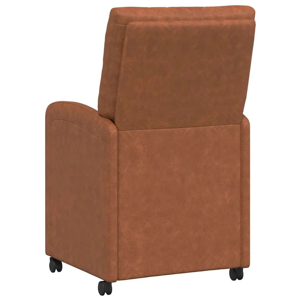Jedilni stoli s kolesi 2 kos Umetna koža Rjava 58 x 67 x 97 cm - slika 6