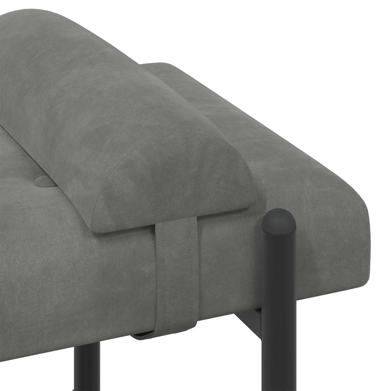Klubska klop z gumbi in vzglavniki Temno siva 110 x 40 x 46 cm - slika 7