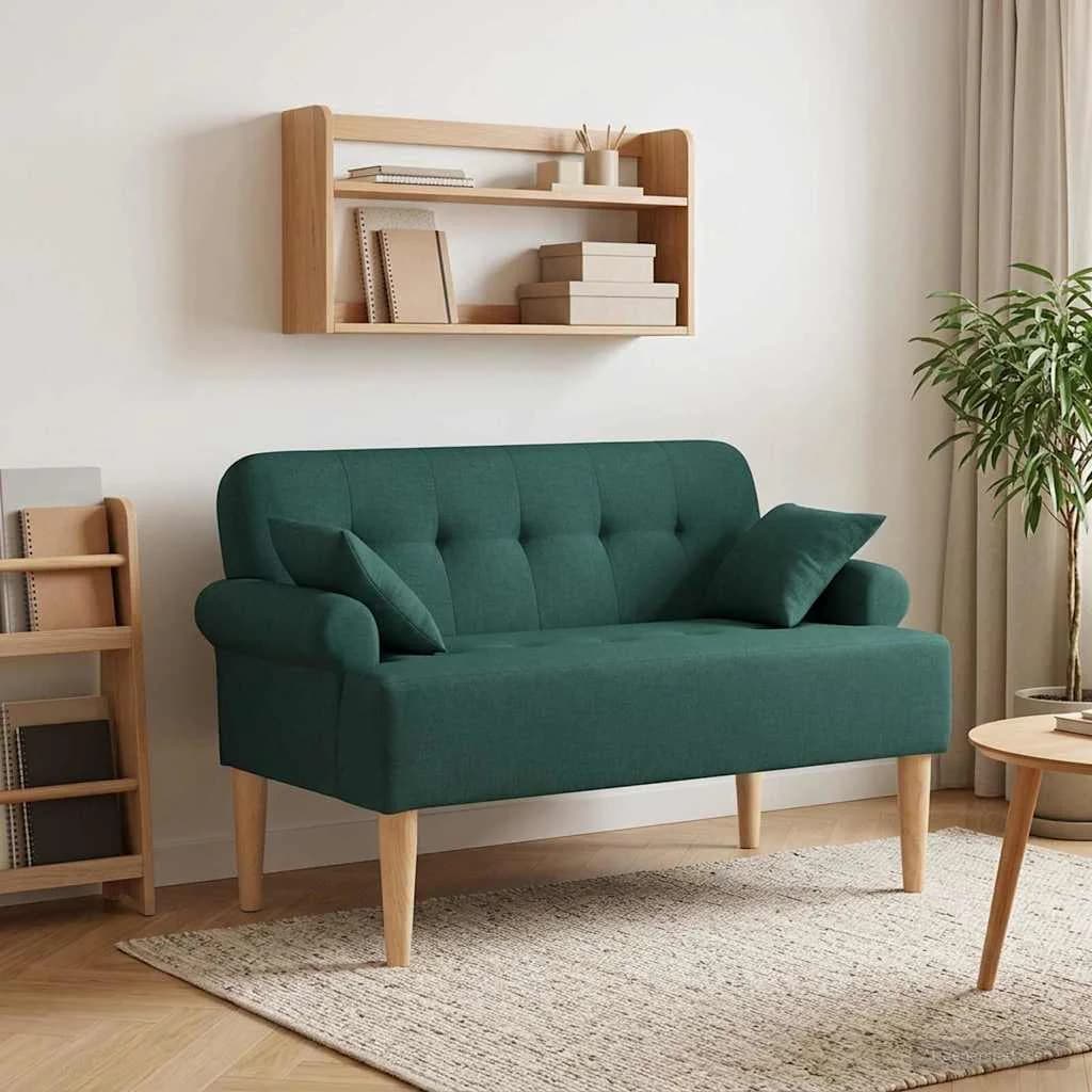 Dvojnica s gumbi Temno zelena 120 x 65 x 79 cm Blago