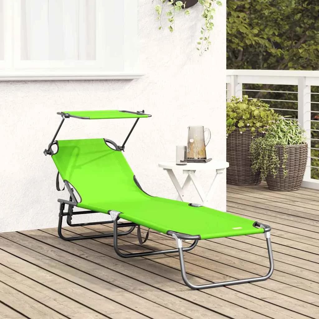 Zložljiv ležalnik Zelena 190 x 57 x 81 cm oxford - slika 3