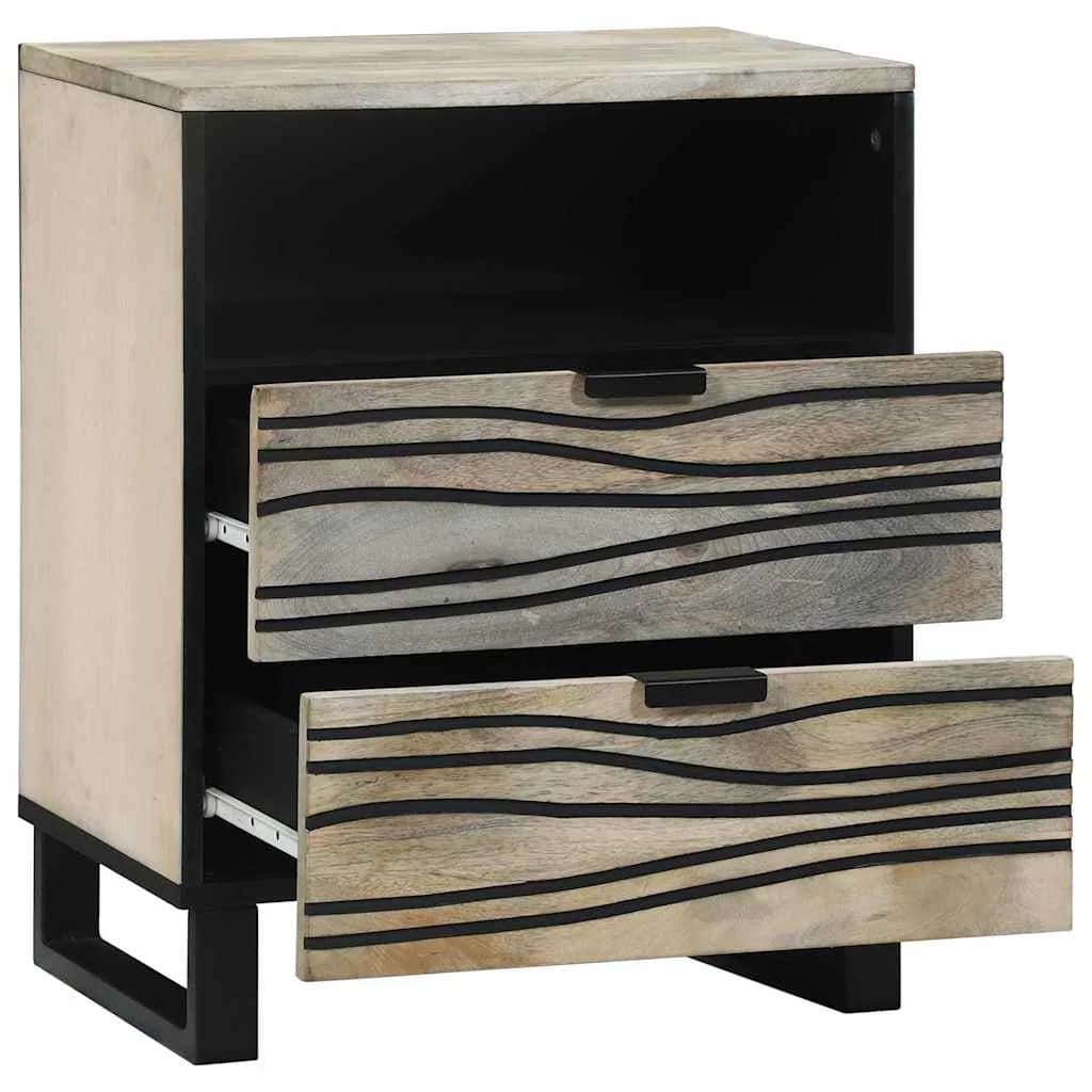 Nočna omarica Bela 50 x 33 x 62 cm Inženirski les - slika 2