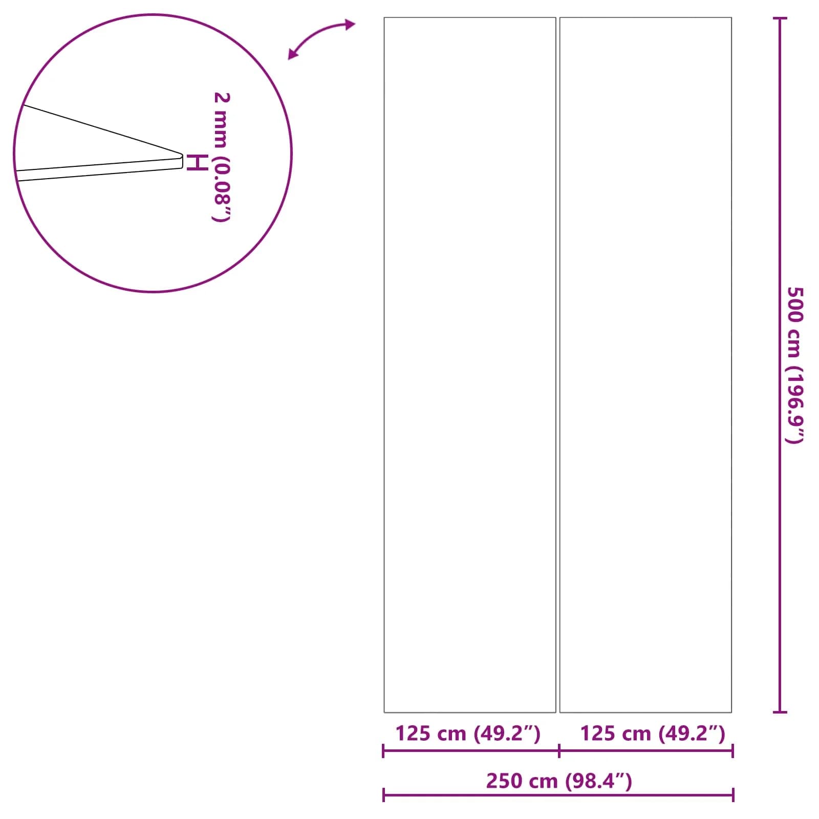Podloga za bazen Črna 500 x 250 x 0,1 cm Netrdno blago - slika 10