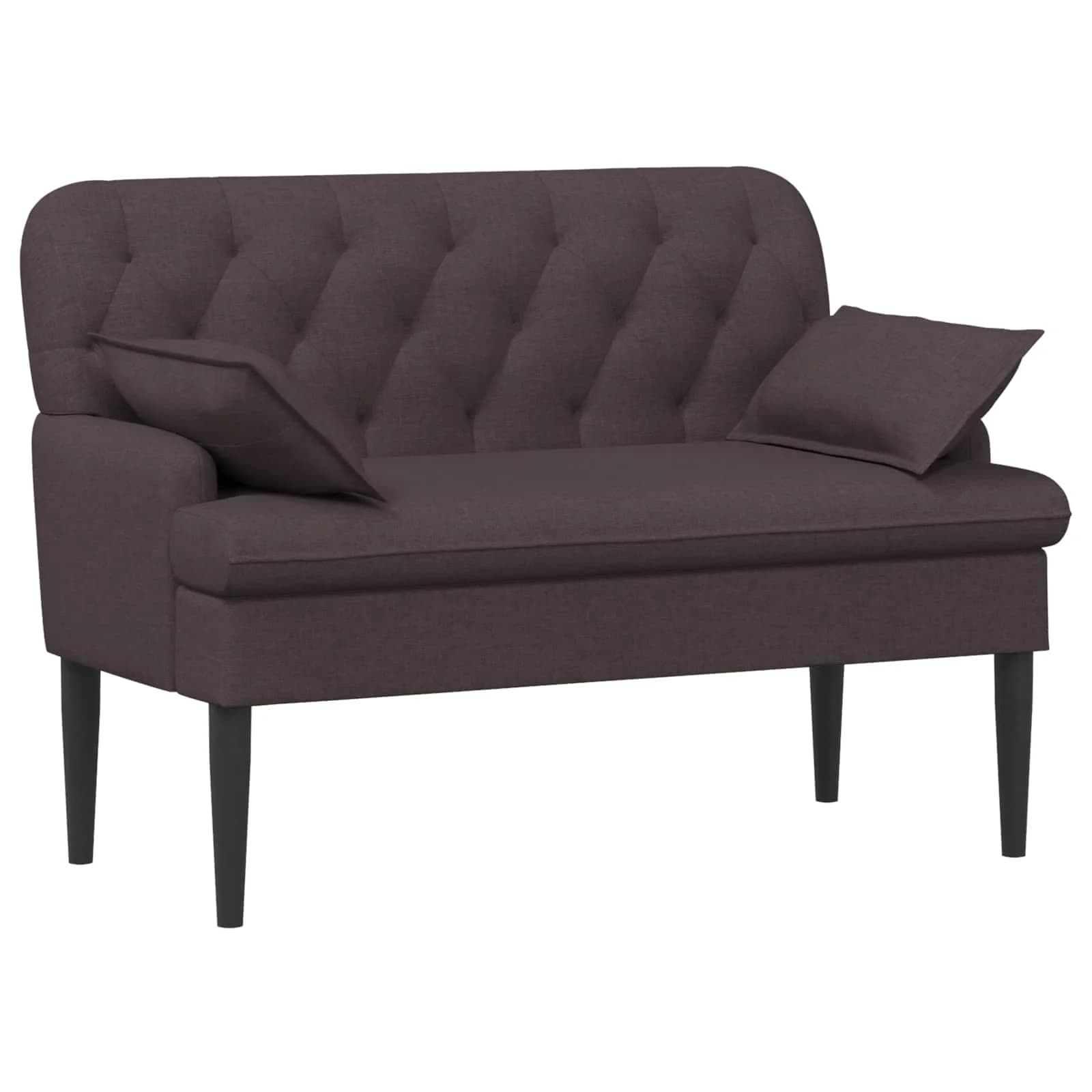 Dvojnica s gumbi Temno rjava 111 x 68 x 80 cm Blago - slika 2