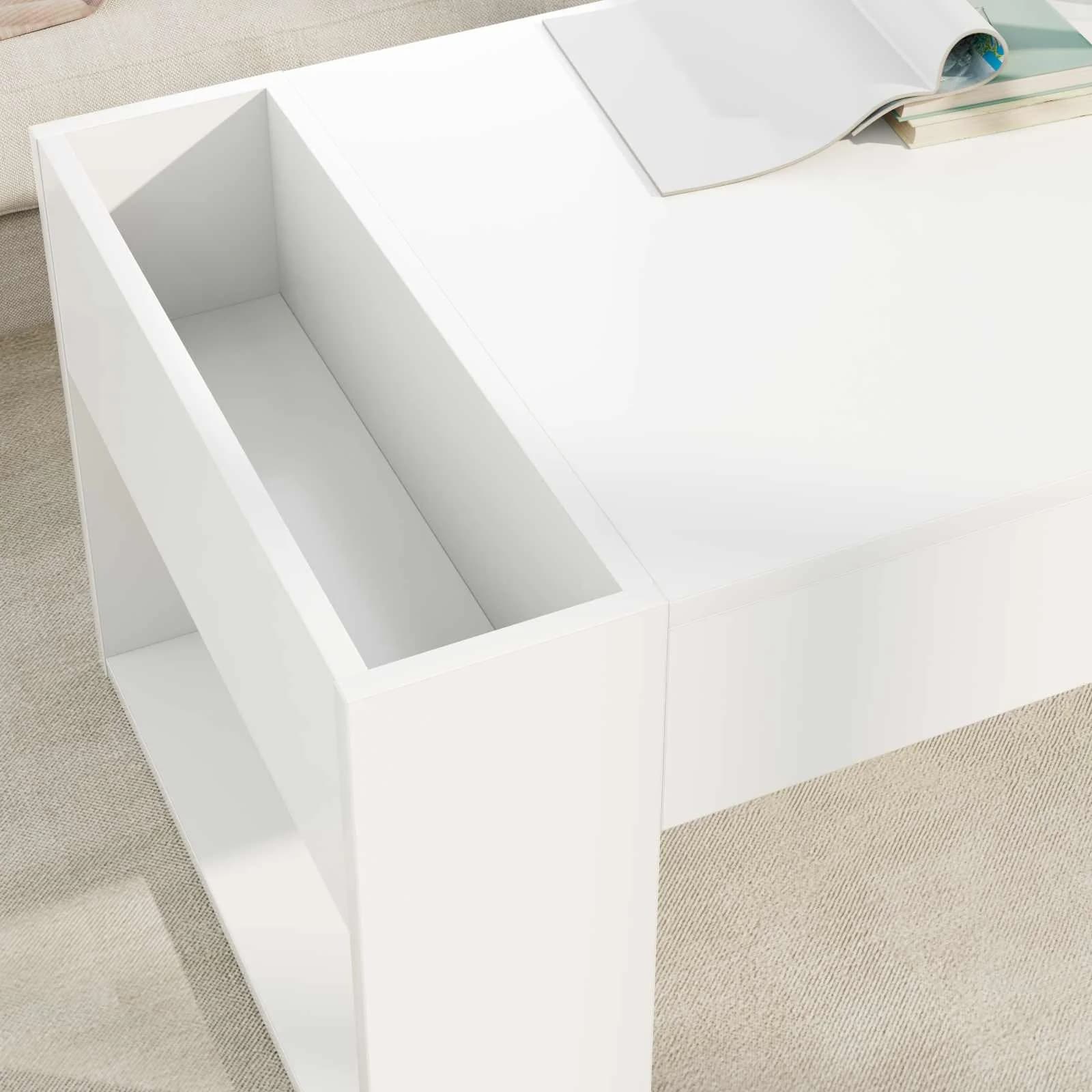 Klubska miza Bela 110 x 50 x 41 cm Inženirski les - slika 4