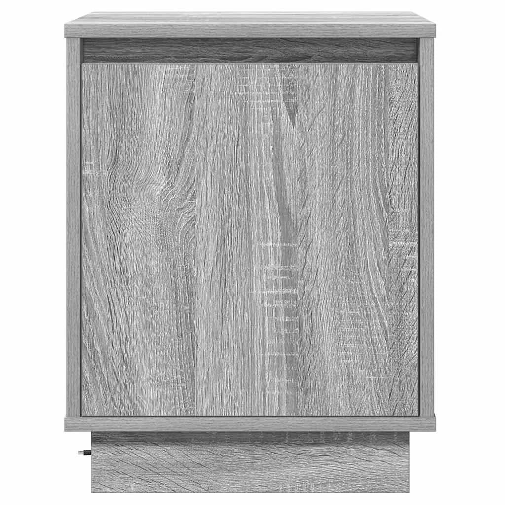 Nočna omarica 2 kos Siva 39 x 34,5 x 50 cm Inženirski les - slika 8