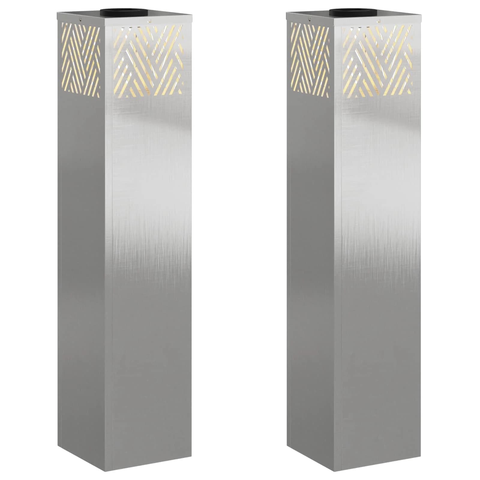Solarno LED svetilo za pot 2 kos Toplo bela 18 x 18 x 80 cm - slika 2