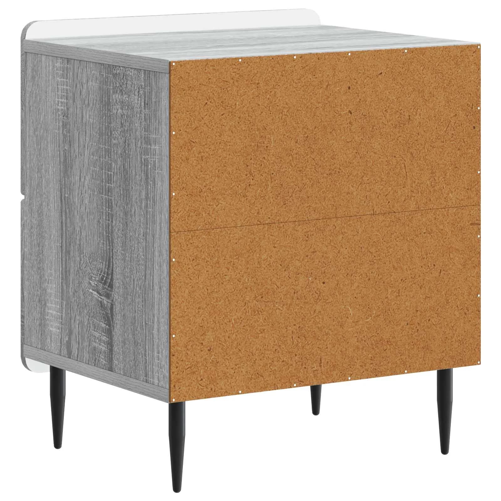 Nočna omarica Siva Sonoma 43 x 34,5 x 49,5 cm Inženirski les - slika 7