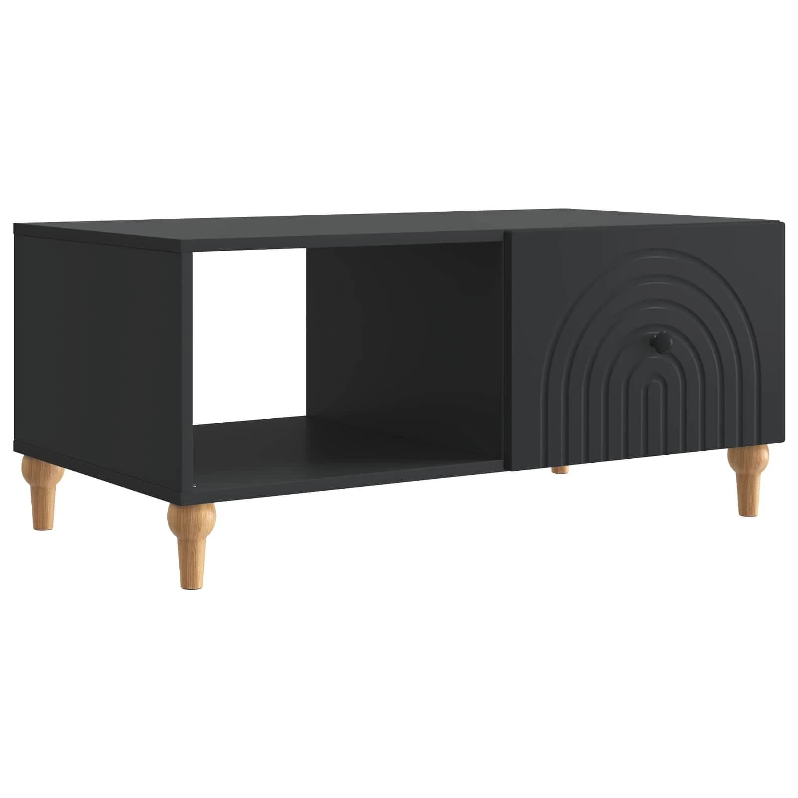 Klubska miza Črna 90 x 50 x 40 cm Inženirski les - slika 2