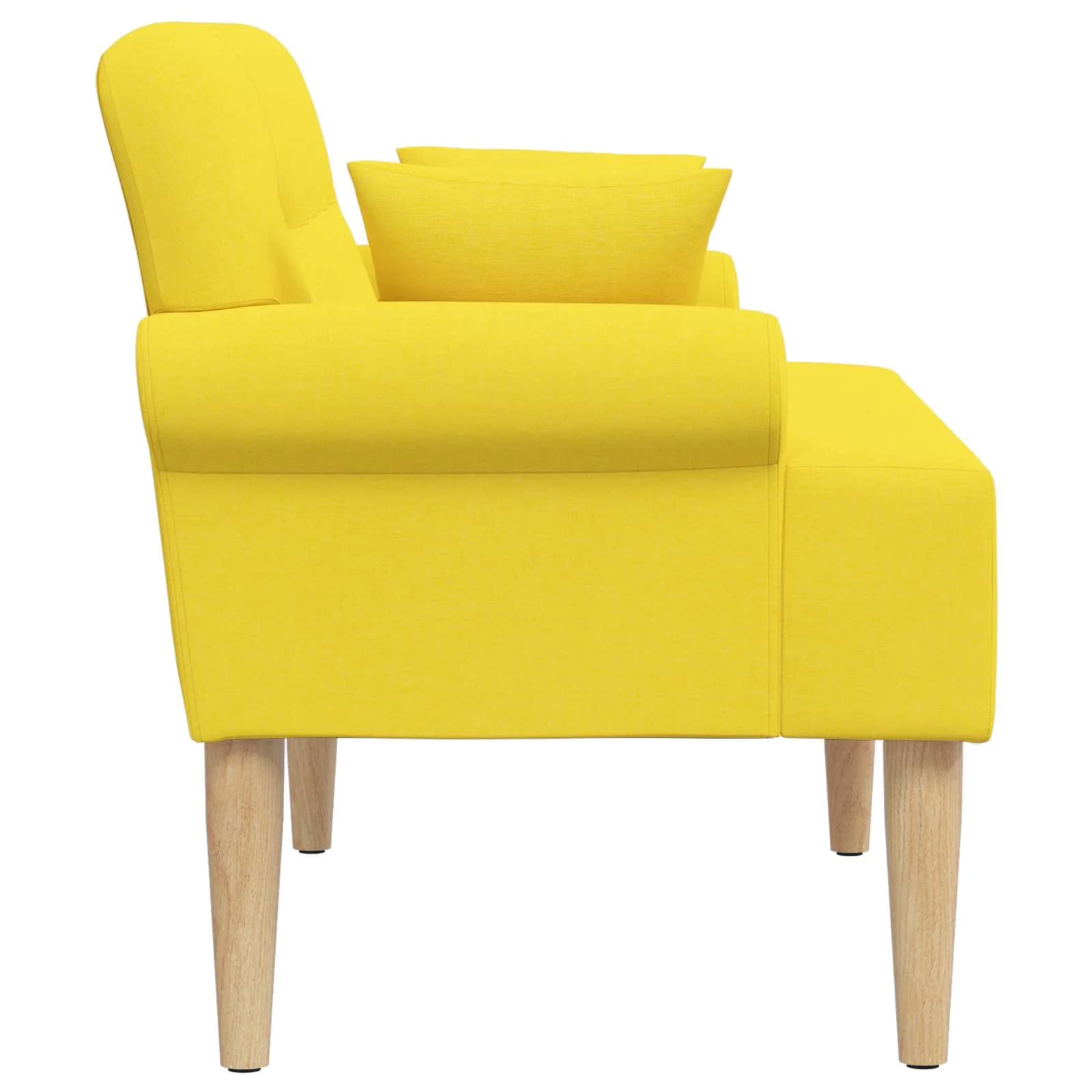 Dvojnica s gumbi Svetlo rumena 120 x 65 x 79 cm Blago - slika 4