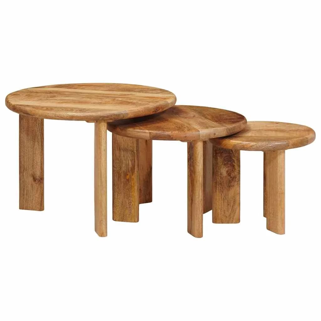 Mize za kavo z gnezdenjem 3 kos Rjava Ø 54 x 40 cm - slika 2