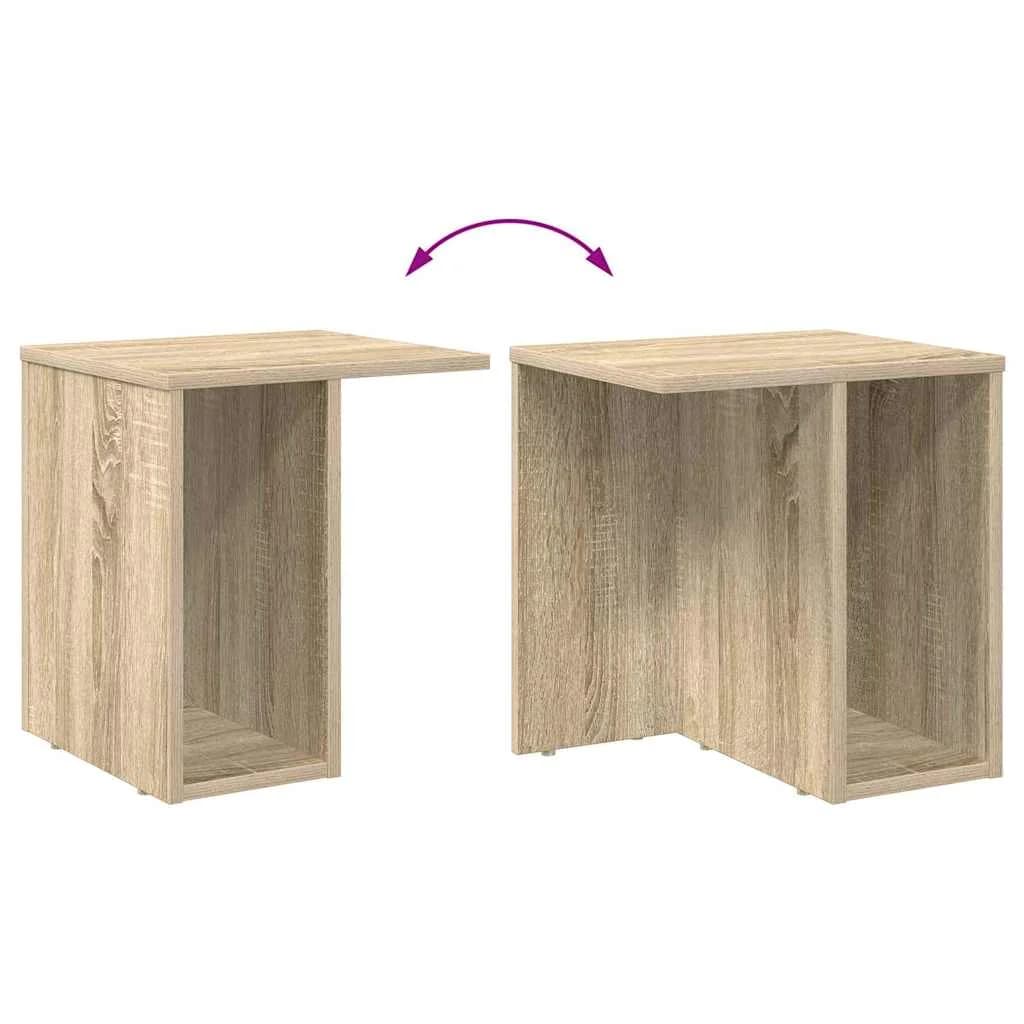 Stranska miza 2 kos Sonoma hrast 37 x 32 x 40 cm Inženirski les - slika 11