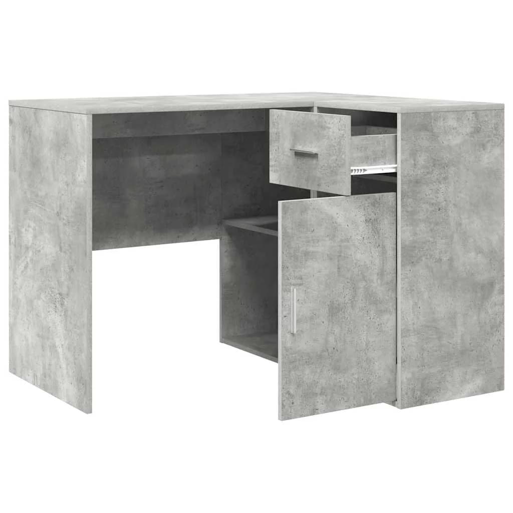Kotniška miza s predalom Betonsko siva 102 x 88 x 75 cm - slika 7