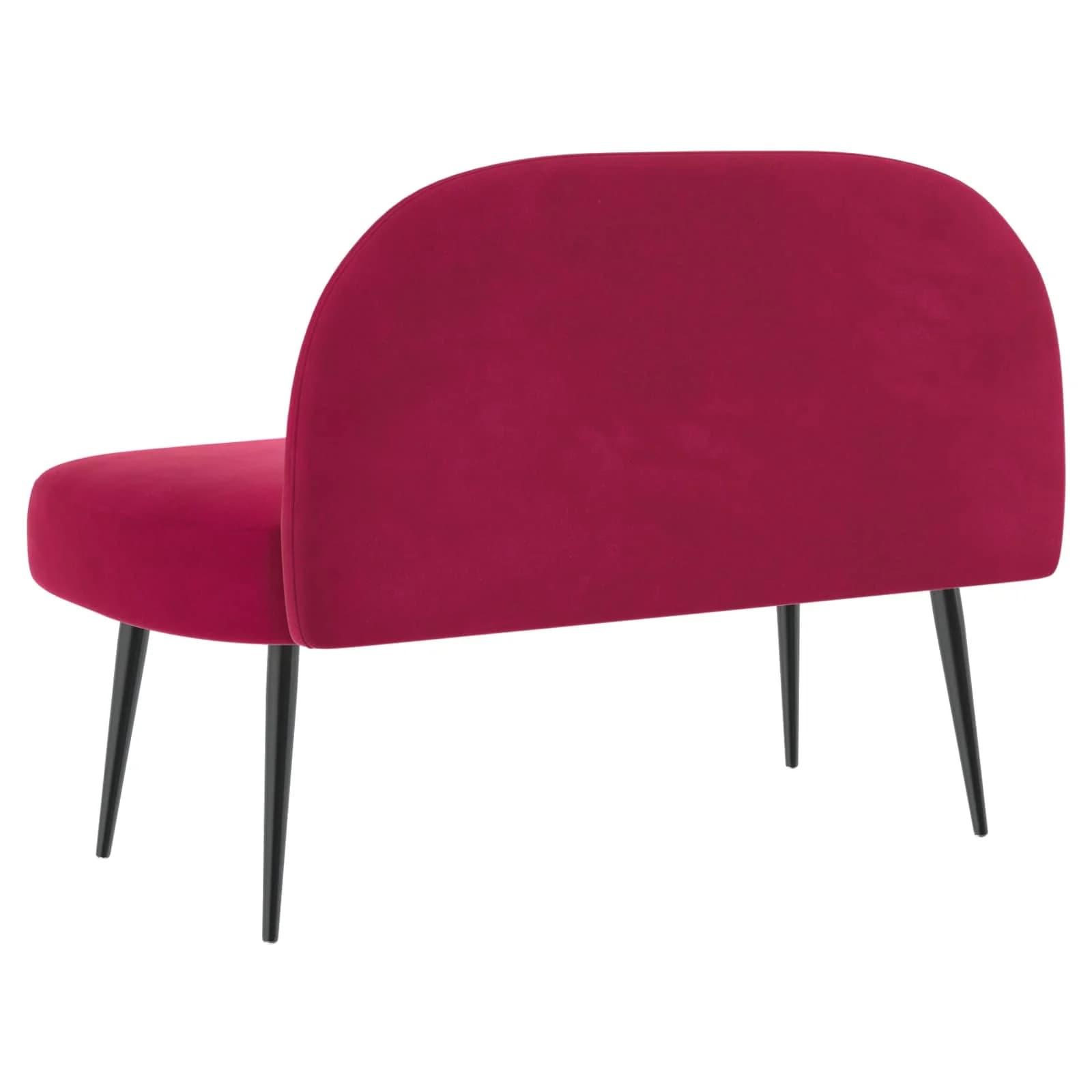 Oblazinjena klop z naslonom vinsko rdeča 110 x 60 x 76 cm Žamet - slika 4