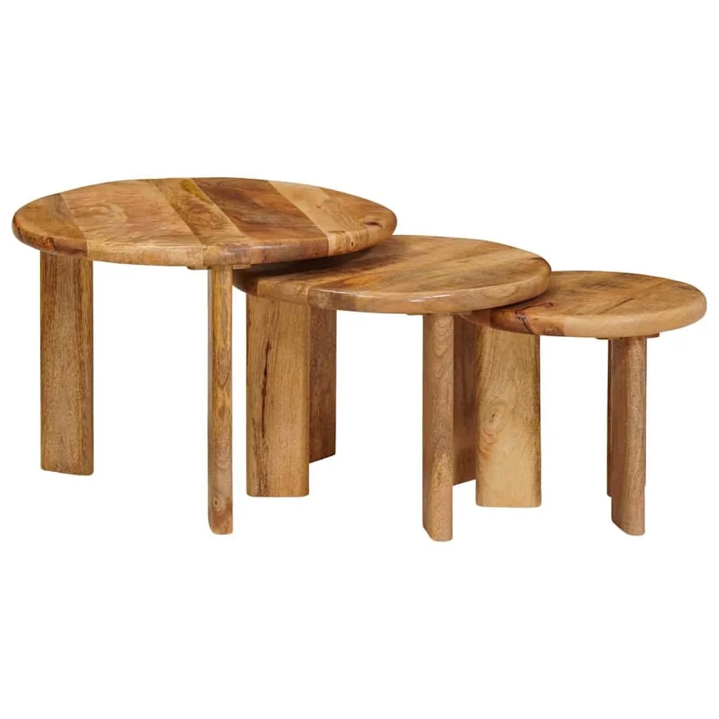 Mize za kavo z gnezdenjem 3 kos Rjava Ø 54 x 40 cm - slika 3