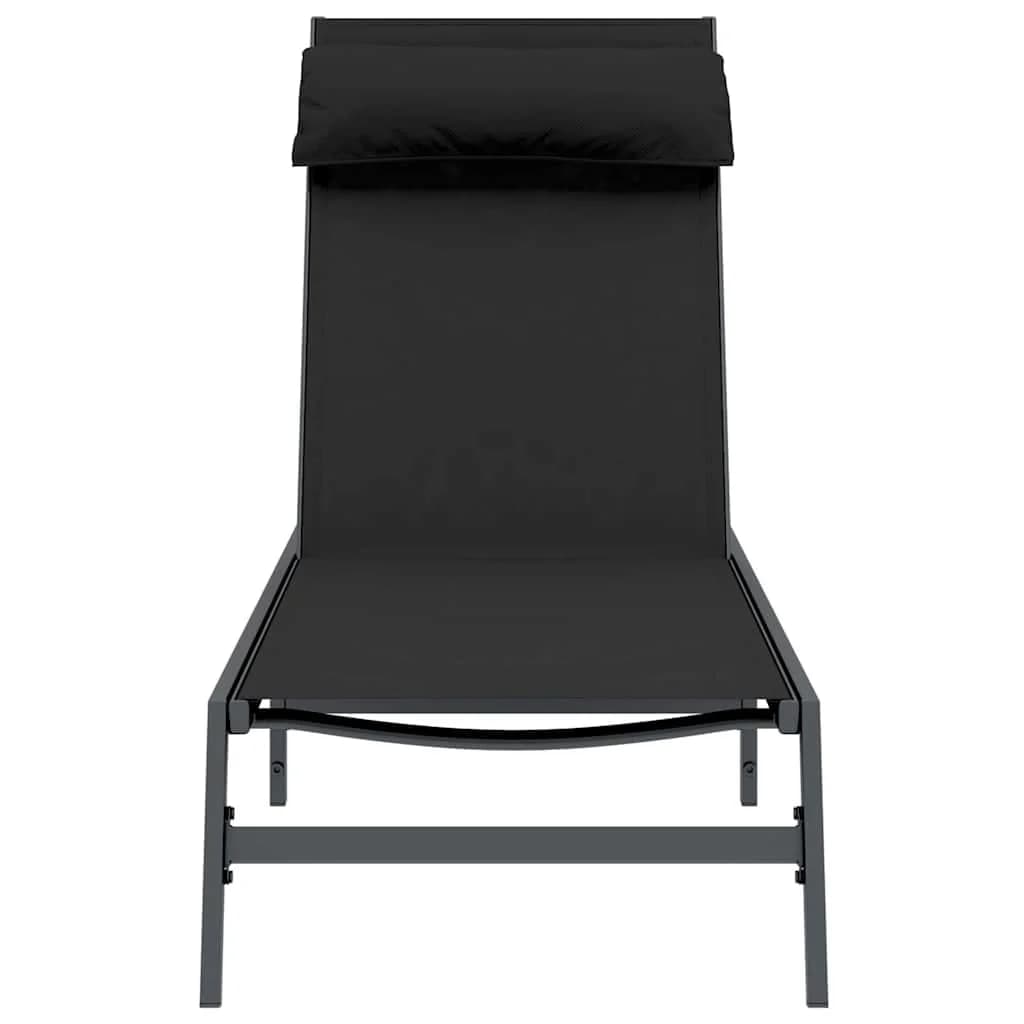 Ležalnik 1-oseba Črna in anthracit 197 x 54 x 86 cm Jeklo - slika 4