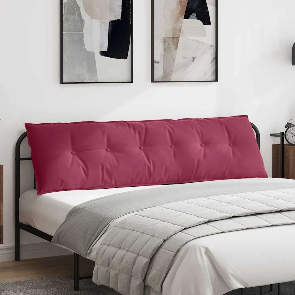 Poglavni vzglavnik Vinorodna rdeča 180 x 50 cm Žametna tkanina
