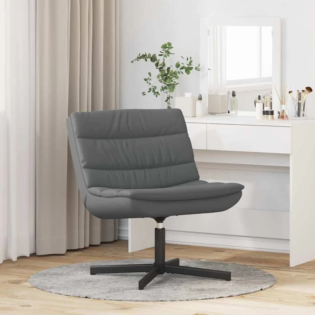 Vrtljiv stol Siva 63 x 75 x 76 cm Umetno usnje - slika 3