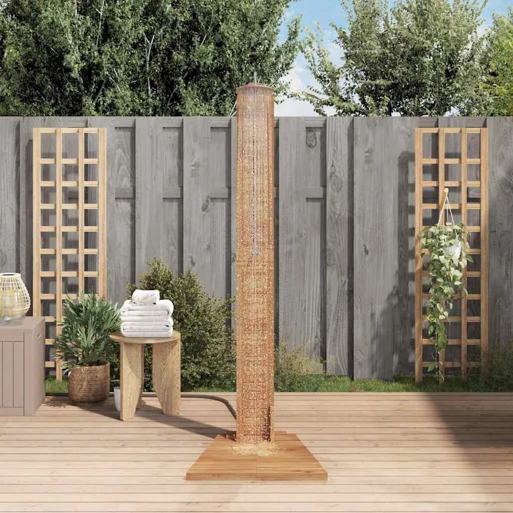 Vrtni tuš iz trdne tikovine 70x75x204 cm - slika 3