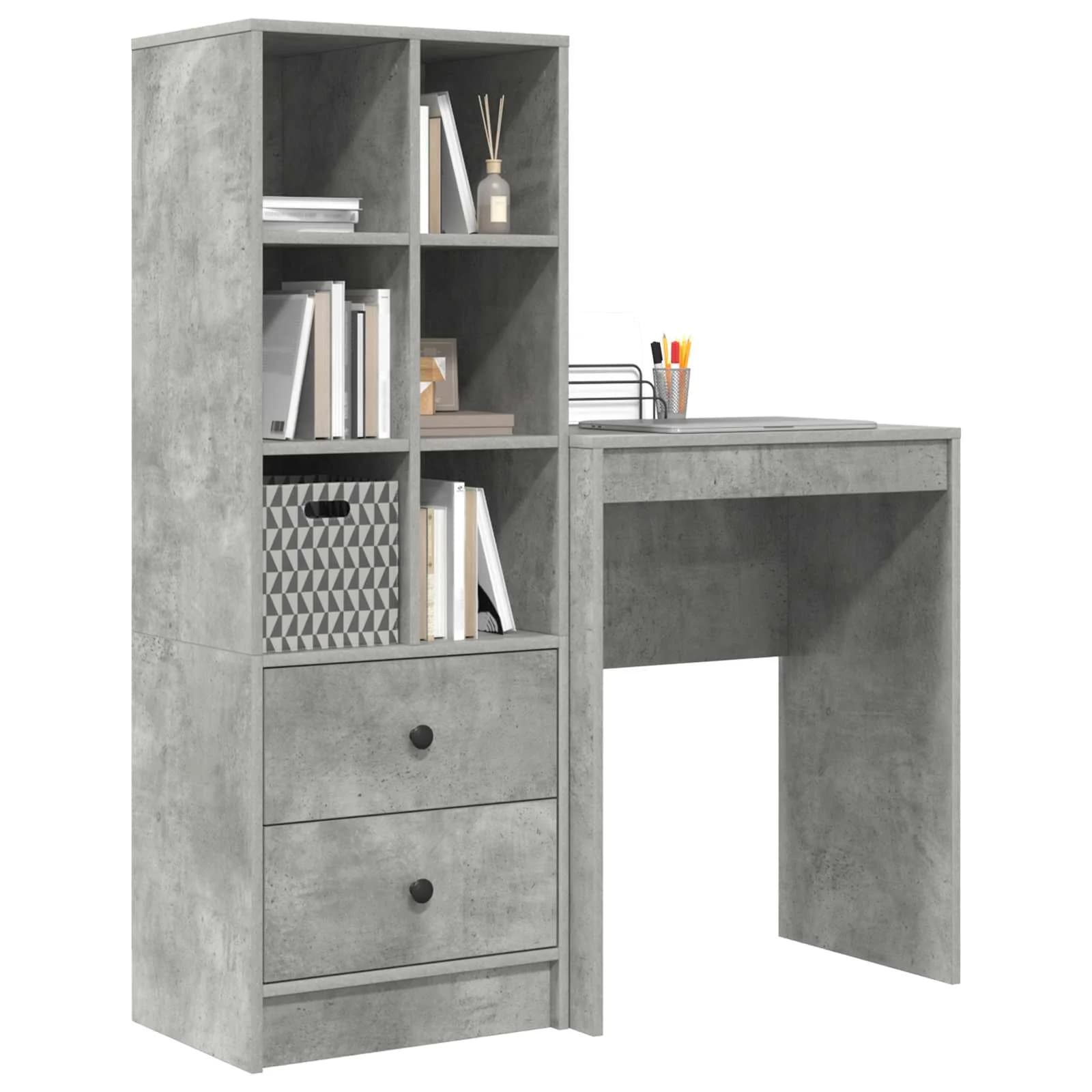 Miza Betonsko siva 105,5 x 34 x 127 cm 2 kos - slika 3