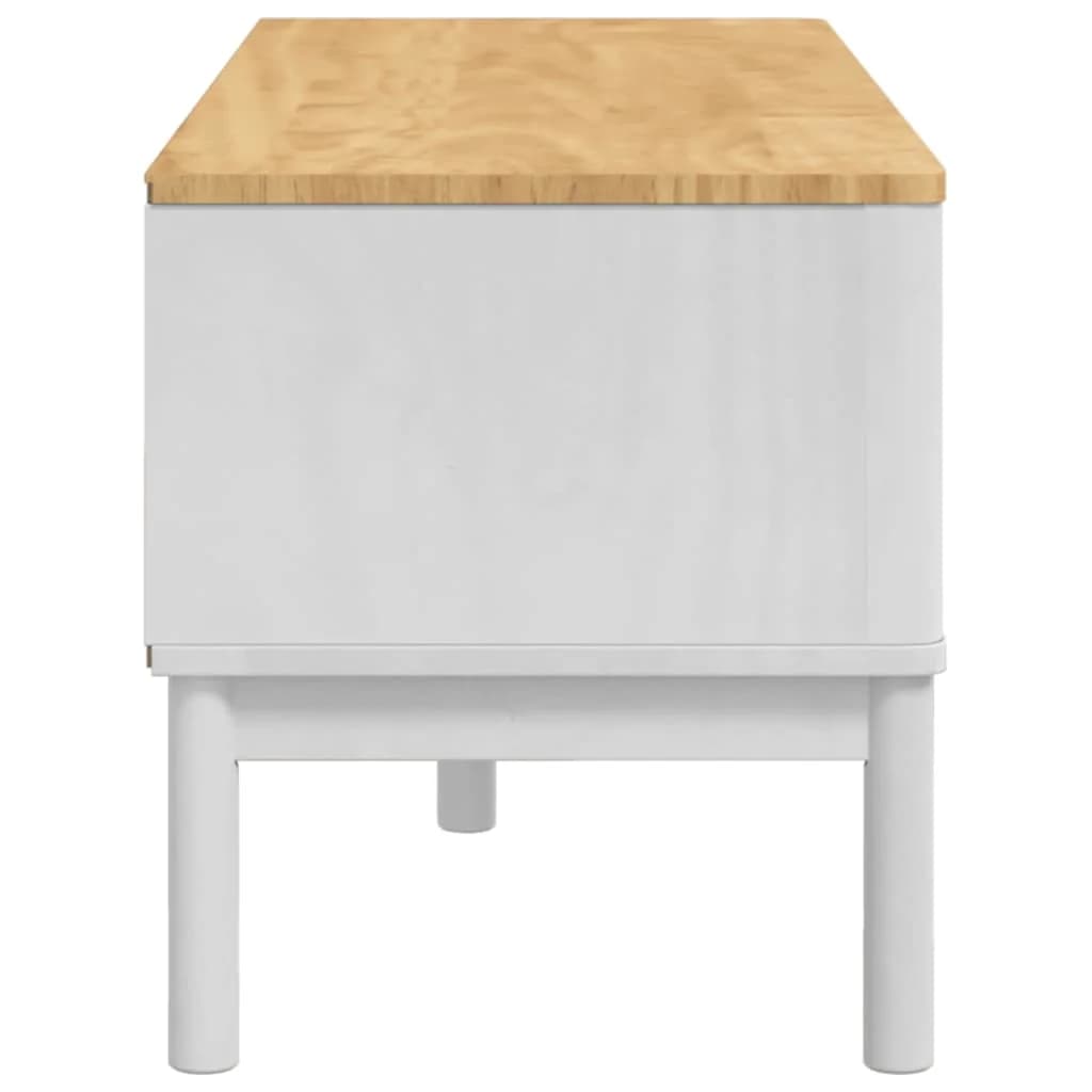 Klubska klop FLORO Bela 115 x 40 x 45 cm Masivno borovo les - slika 7