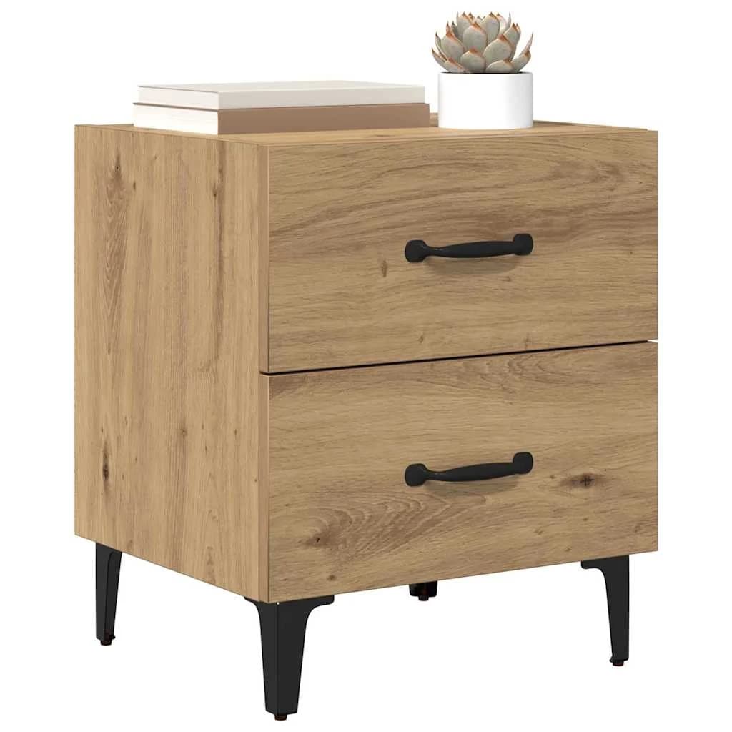 Posteljna omarica 2 kos Umetni hrast 40 x 35 x 47,5 cm - slika 3