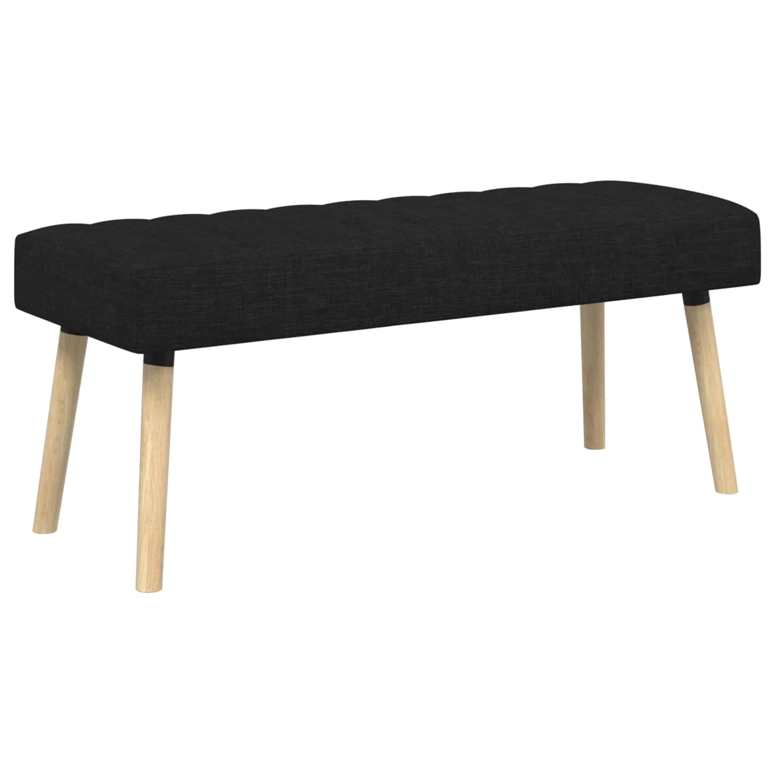 Bench z kanalnim oblazinjenjem Črna 110 x 40 x 46 cm Blago - slika 2