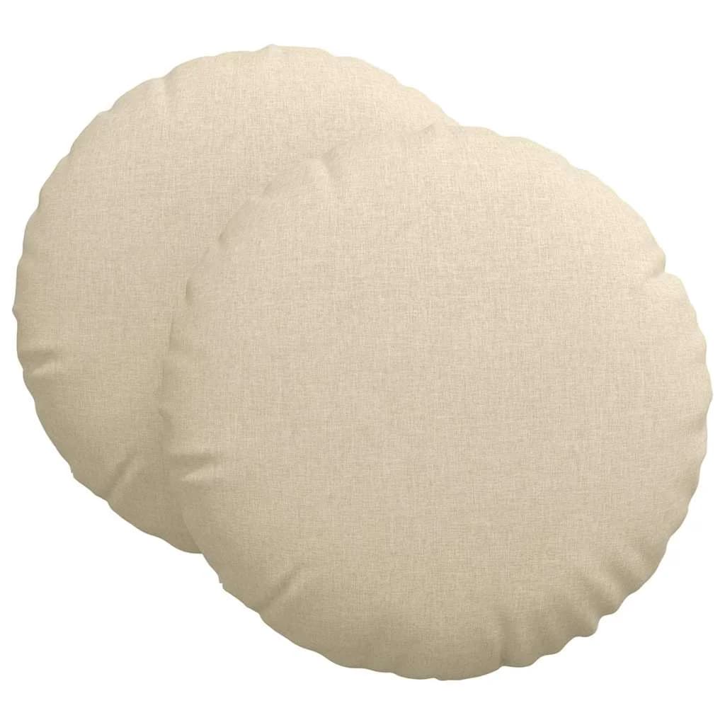 Sedežne blazine 2 kos blago krema Ø80 x 29 cm - slika 2