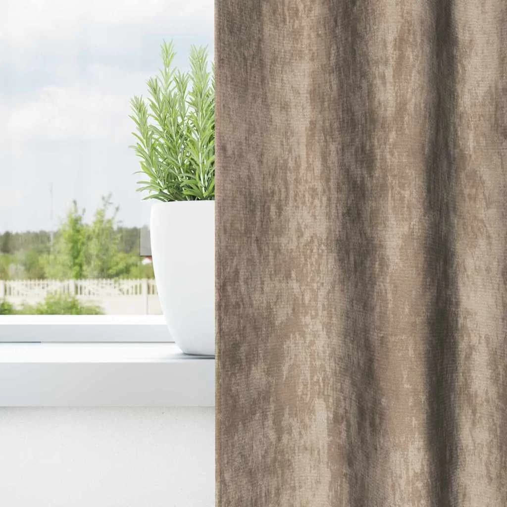 Velvete zavese 2 kos Šampanjec 260 x 140 cm Žamet - slika 3