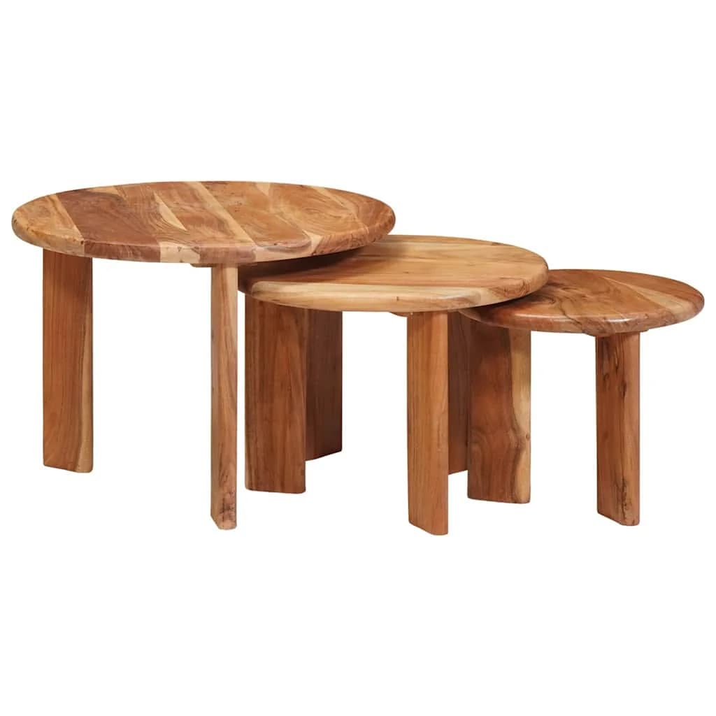 Mize za kavo z gnezdenjem 3 kos Rjava Ø 54 x 40 cm