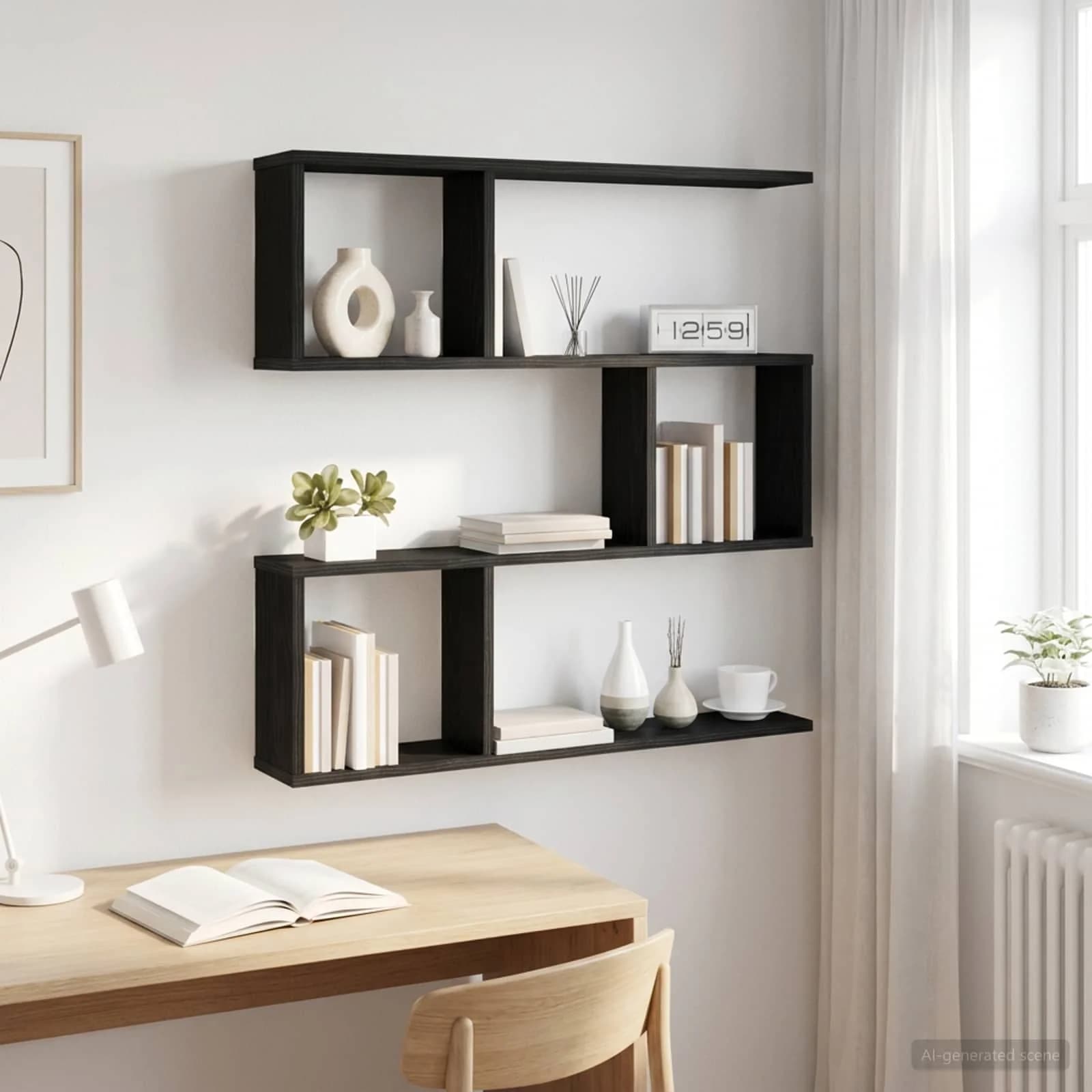 Stenska polica Črni hrast 80 x 12 x 79,5 cm Inženirski les
